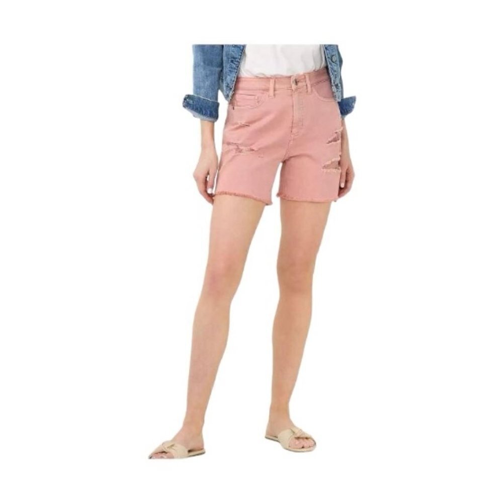 LC Lauren Conrad Womens Pink High Rise Cut Off Distressed Jean Shorts Sz 10 New